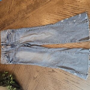 YMI Light Blue Floral Flare Jeans Size 6